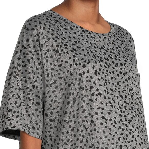 Old Navy Gray Leopard Print Top - Picture 1 of 4